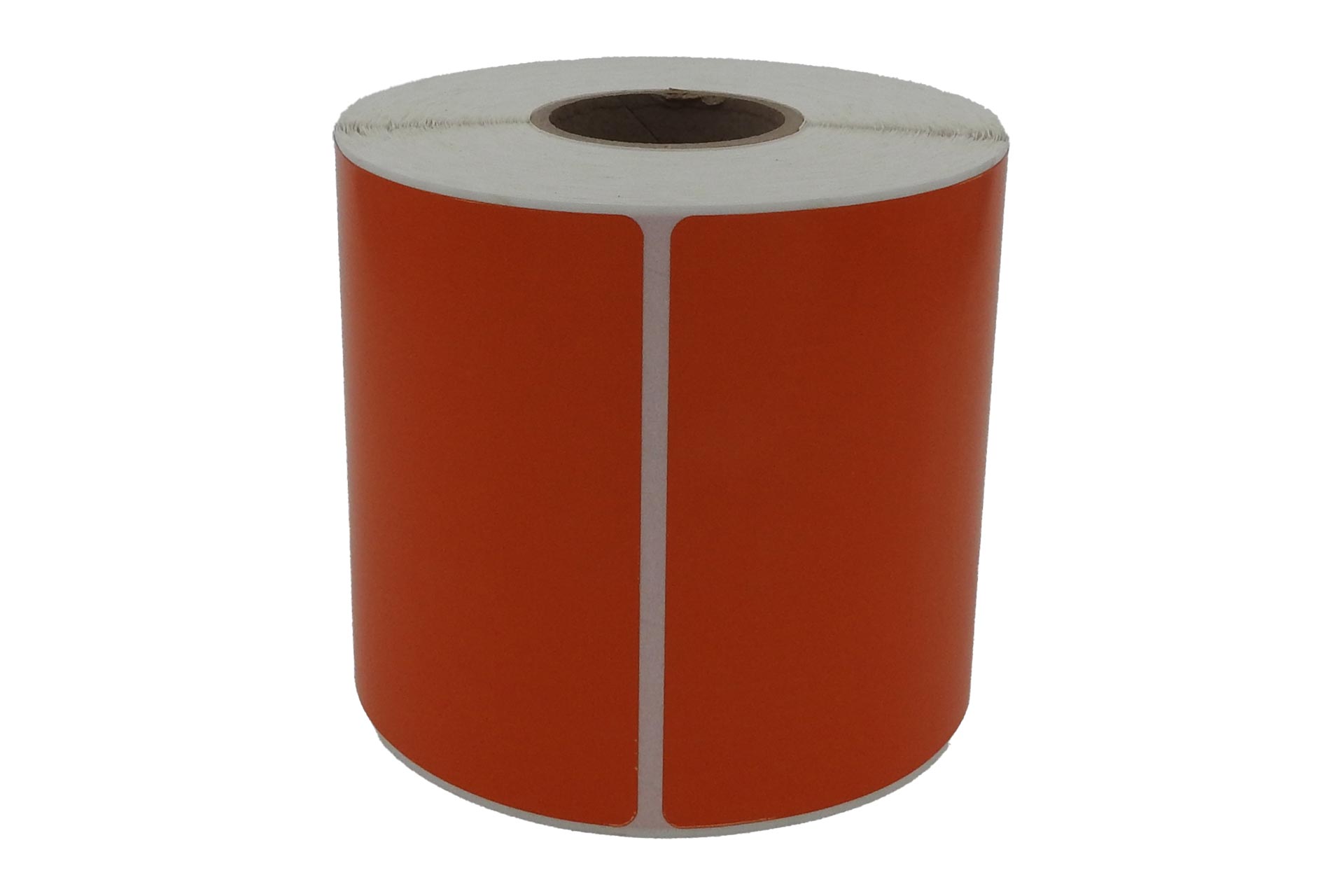 Bandenetiket 100x100mm Oranje á 450 per rol