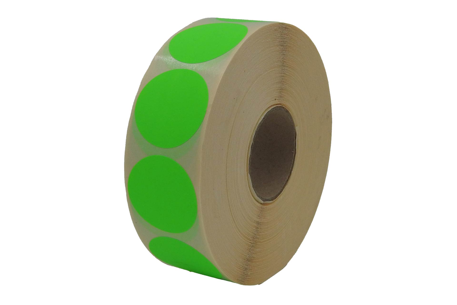 Fluor groen etiketten ⌀ 35mm á 2.000 per rol